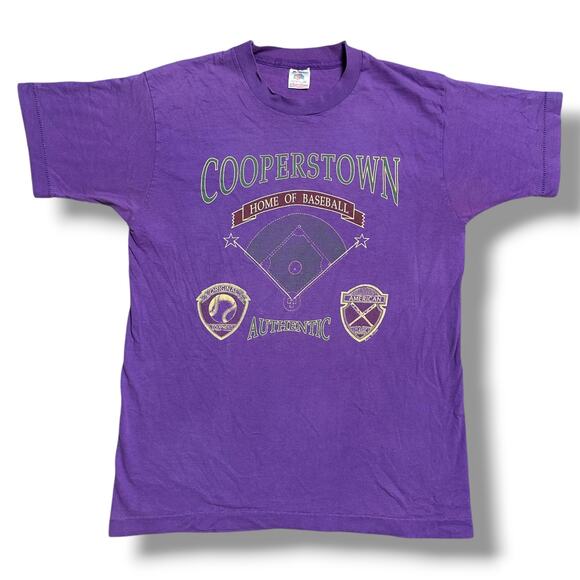 Vintage 90s Cooperstown Baseball Tee Shirt Single Stitch Prairie Mountain M - Picture 1 of 6